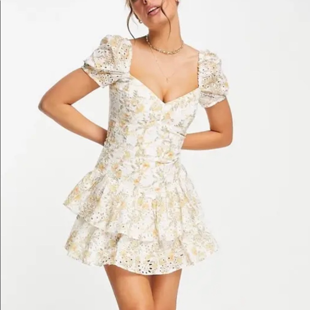 NEW Bardot Broderie Corset Dress 12 XL mini-dress